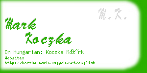 mark koczka business card